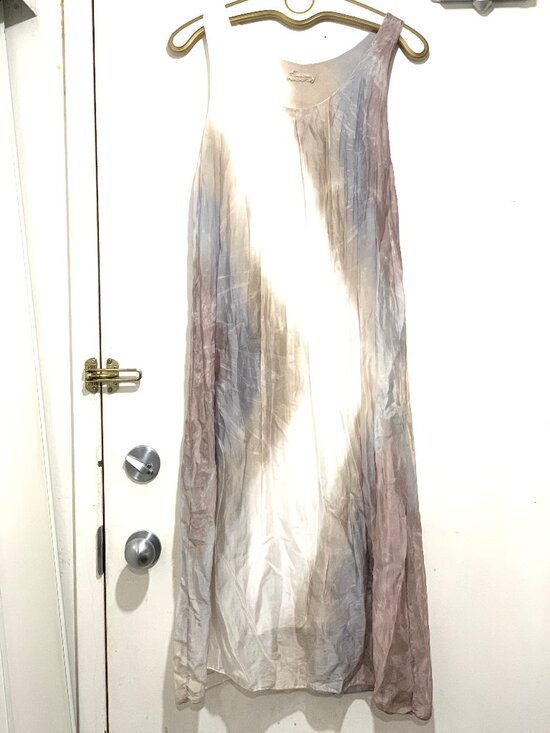 Vintage Dresses & Skirts - VINTAGE SUMMER LIGHTWEIGHT SLEEVELESS TIE DYE SILK DRESSES SIZE M